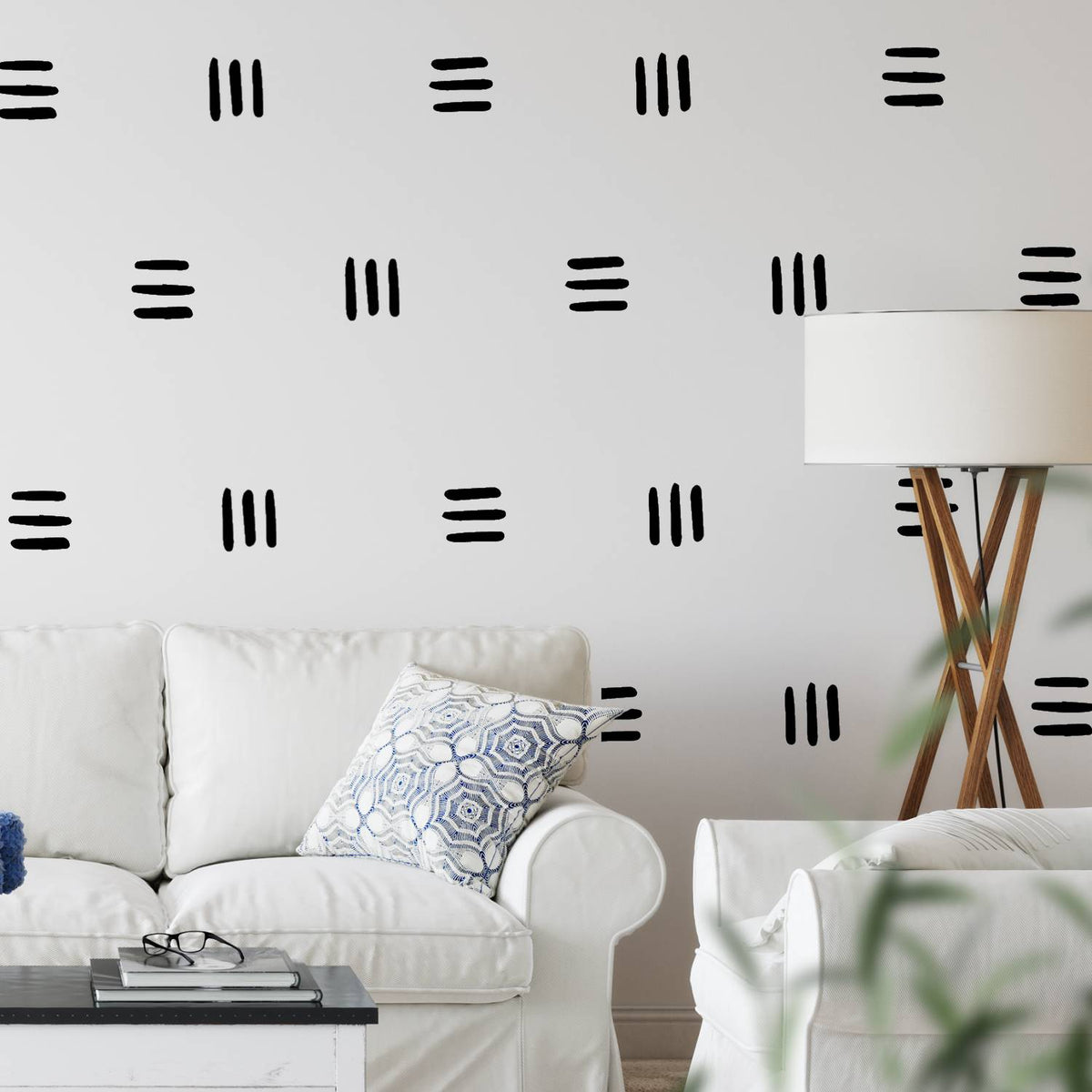 Canvas Line Sticker hand drawn line pattern wall stickers – Snug as a Bug