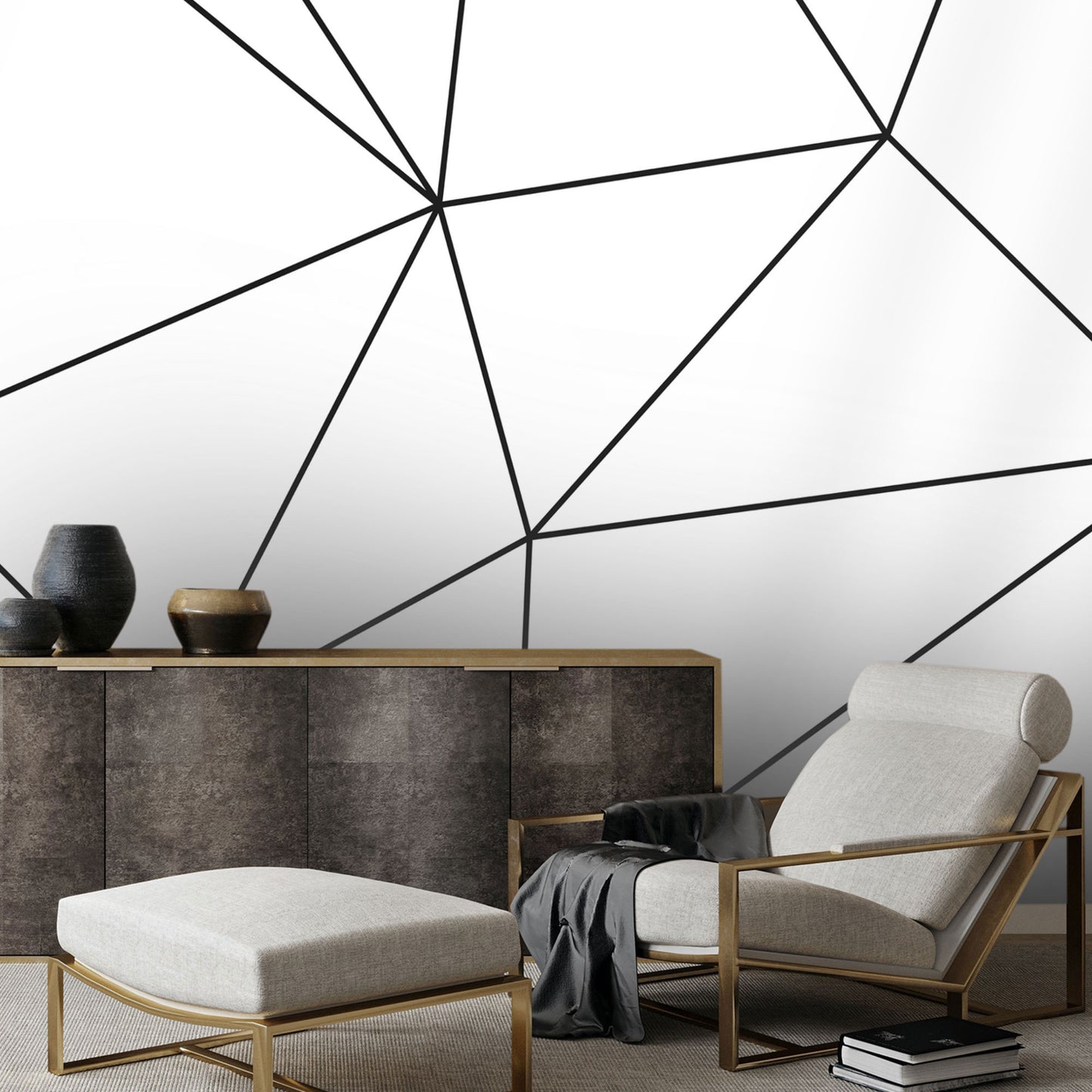 geometric line wall stickers