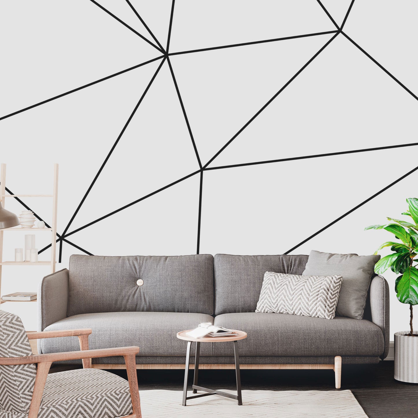 geometric line wall stickers