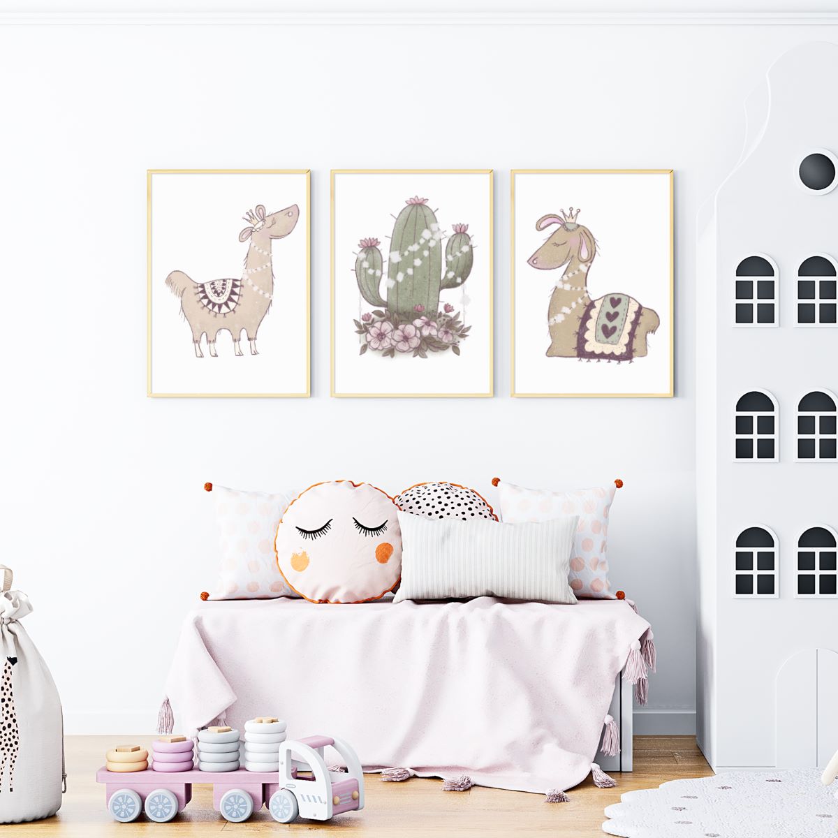nursery llama print set