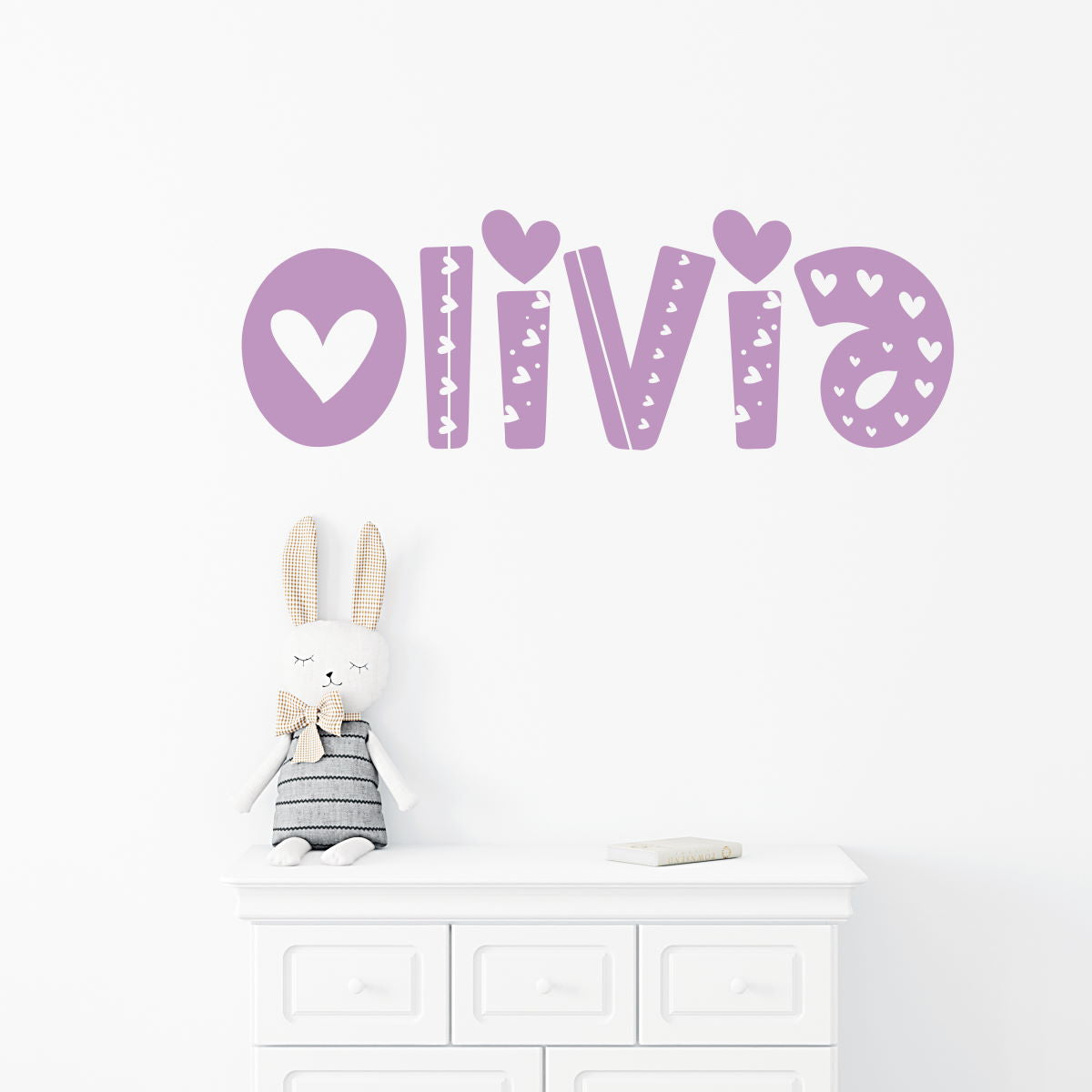 love heart name decal