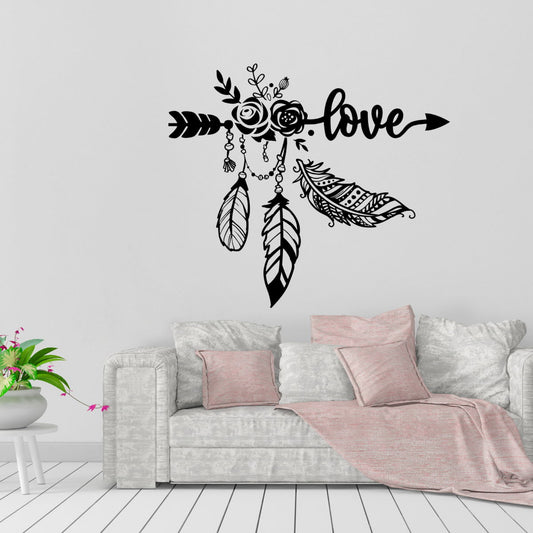 love flower arrow wall decals