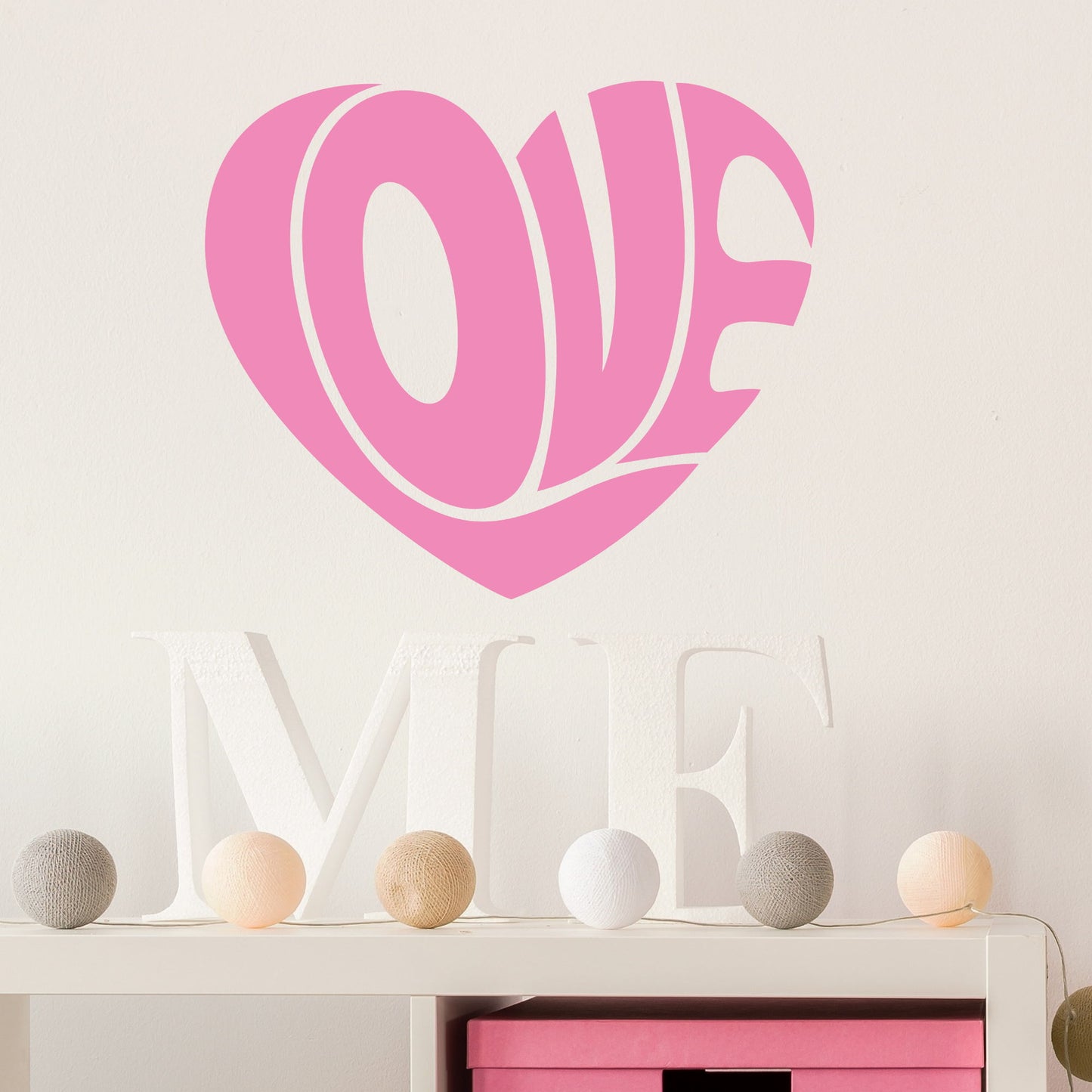 love heart wall decal