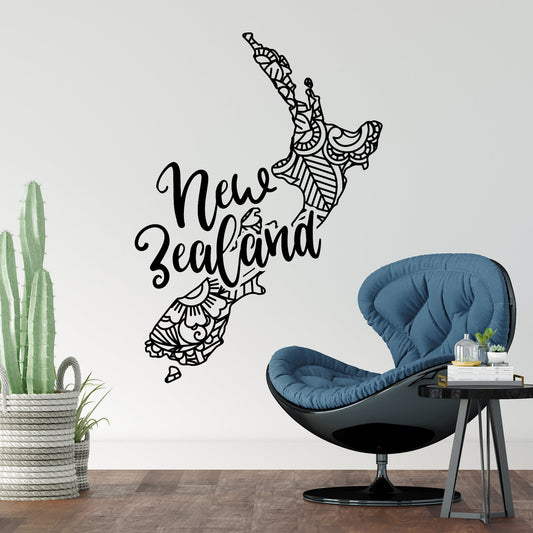 new zealand map wall decal