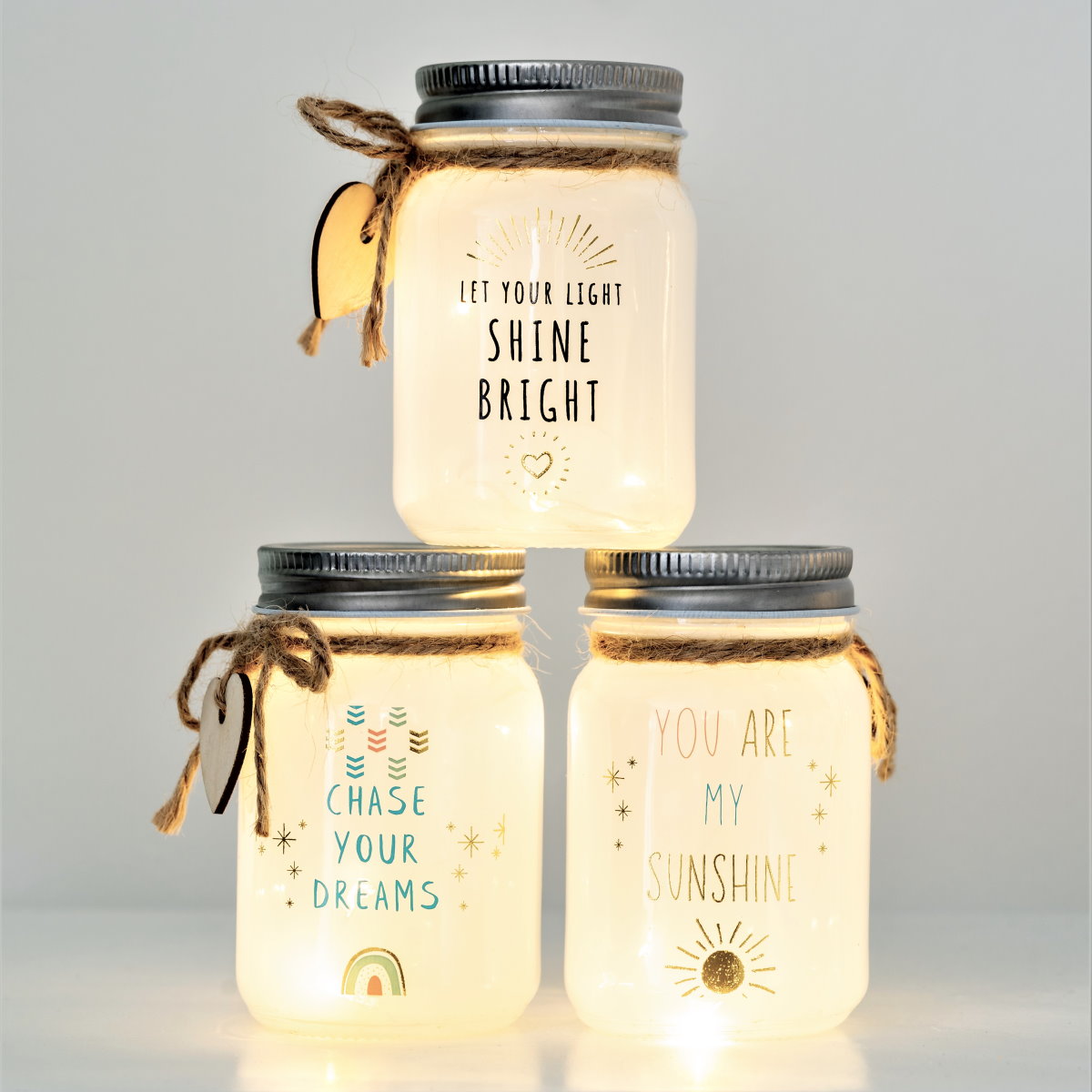 mini message sparkle jar - let your light shine bright - Snug as a Bug