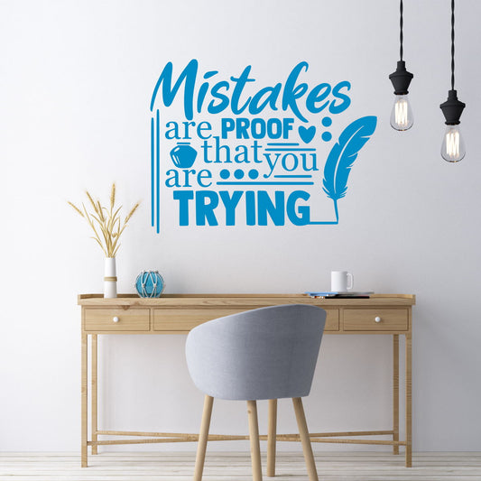 wall quote mistakes are proof that you're trying