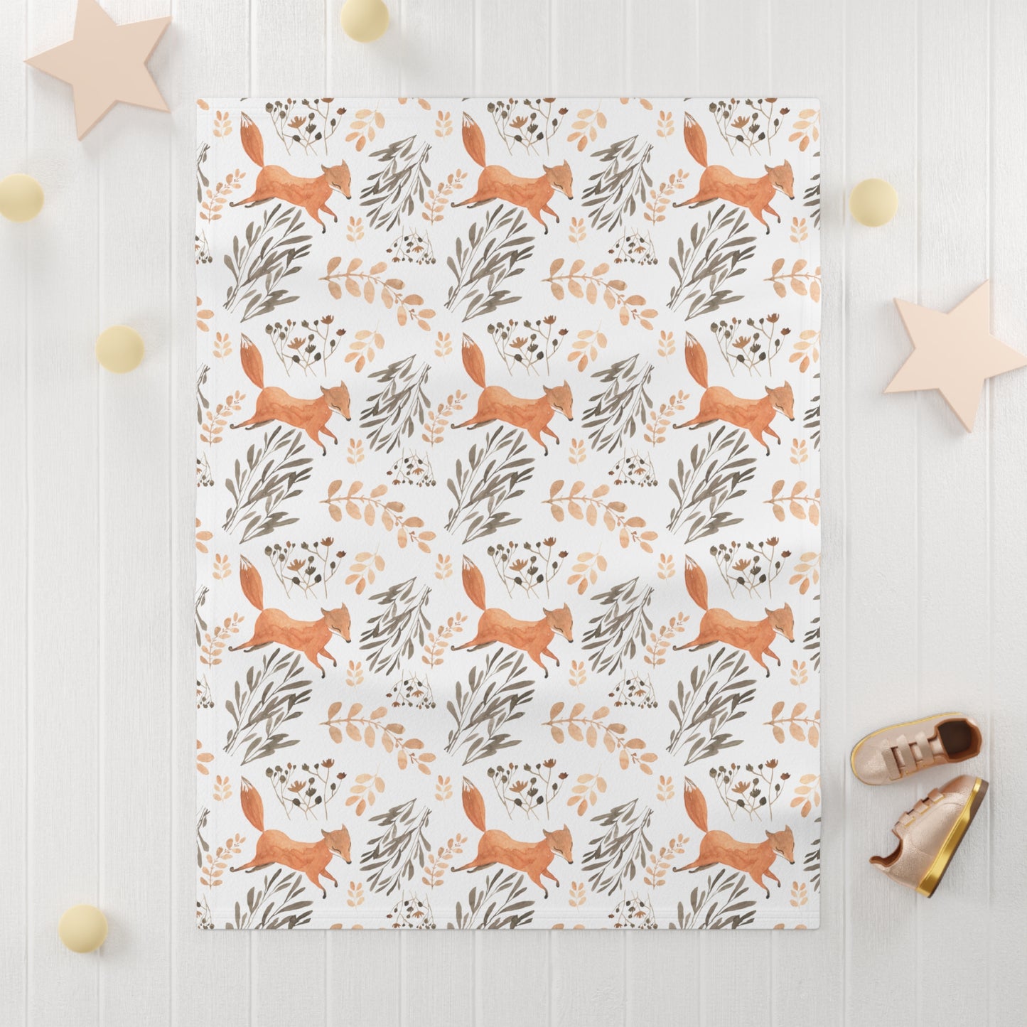 baby blanket fox floral
