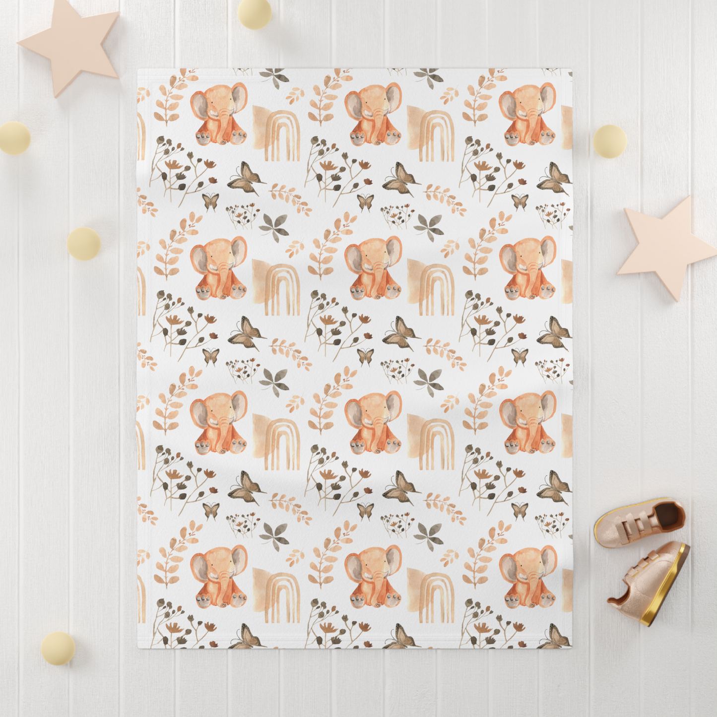 baby blanket boho elephant rainbow