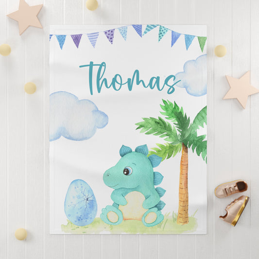 personalized baby blanket baby dinosaur