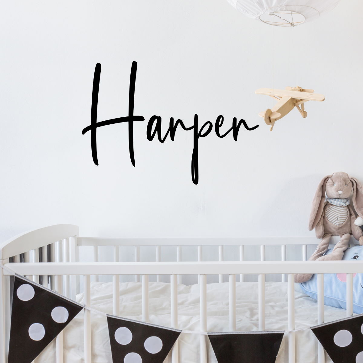 custom wall lettering - modern script name decals - Snug as a Bug