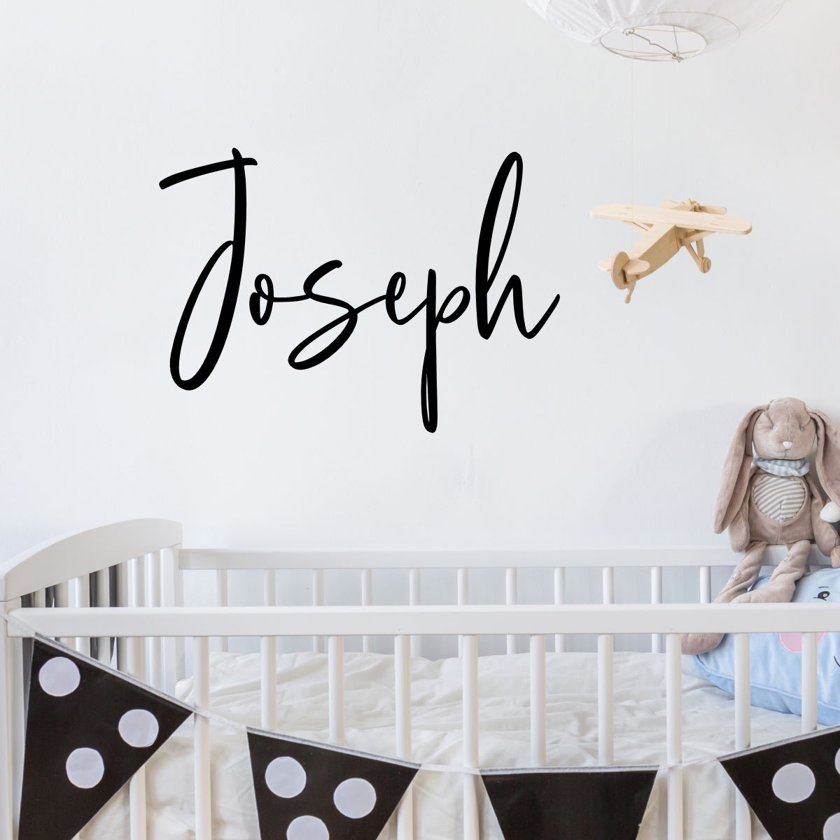 custom wall lettering - modern script name decals - Snug as a Bug