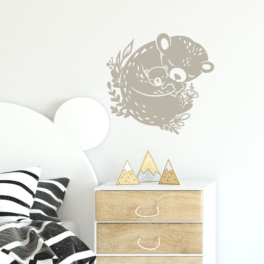 mother baby bears wall decal