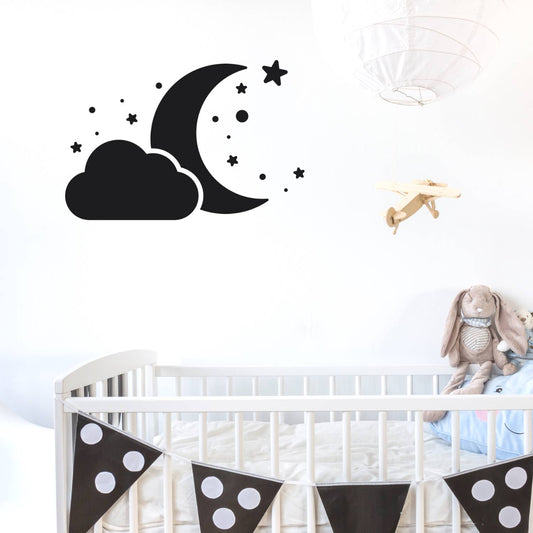 cloud moon star decal