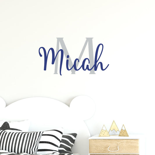 custom name with initial wall decal