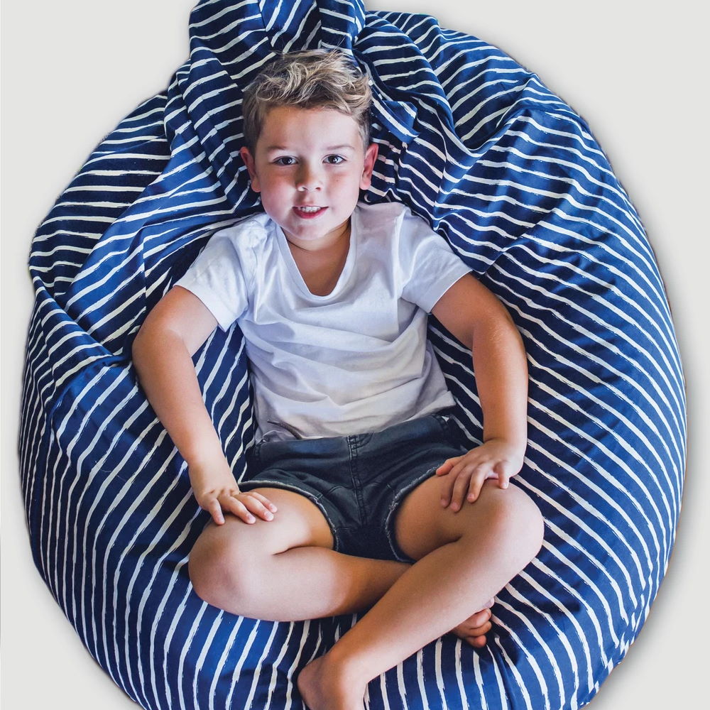navy stripe bean bag cover - large - Snug as a Bug