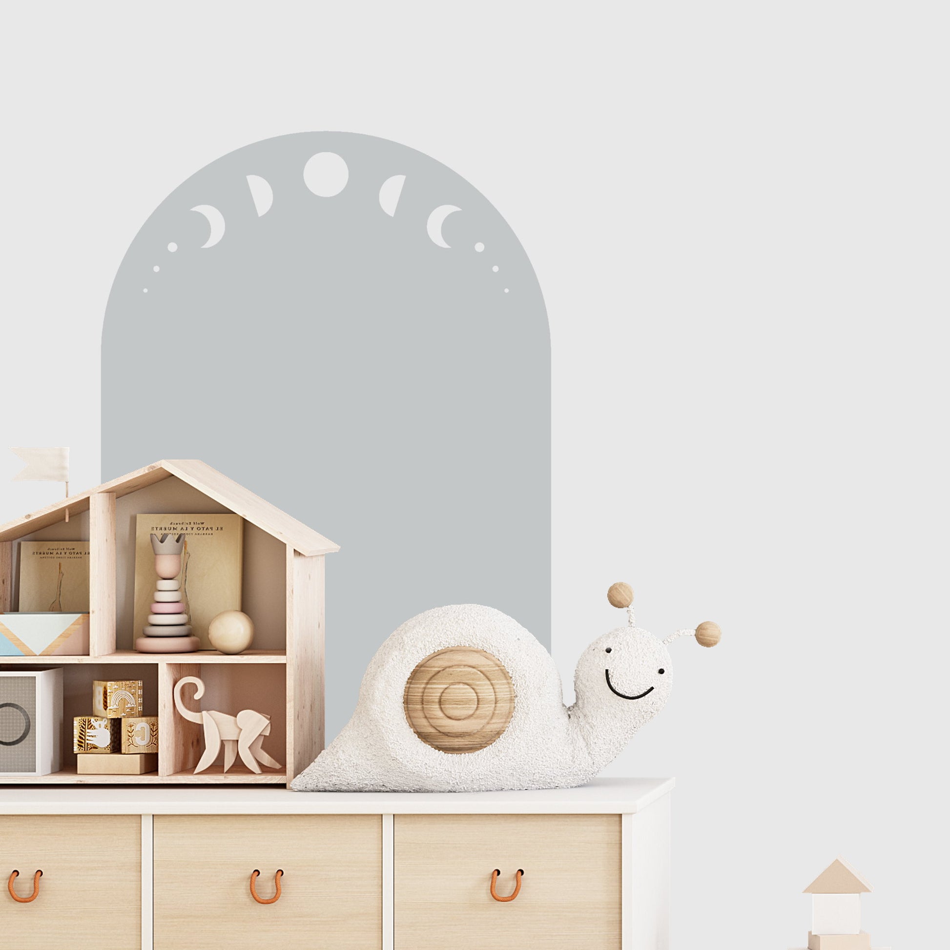 arch wall decal grey
