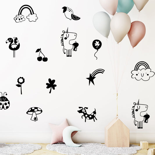 nursery unicorn rainbow wall decals
