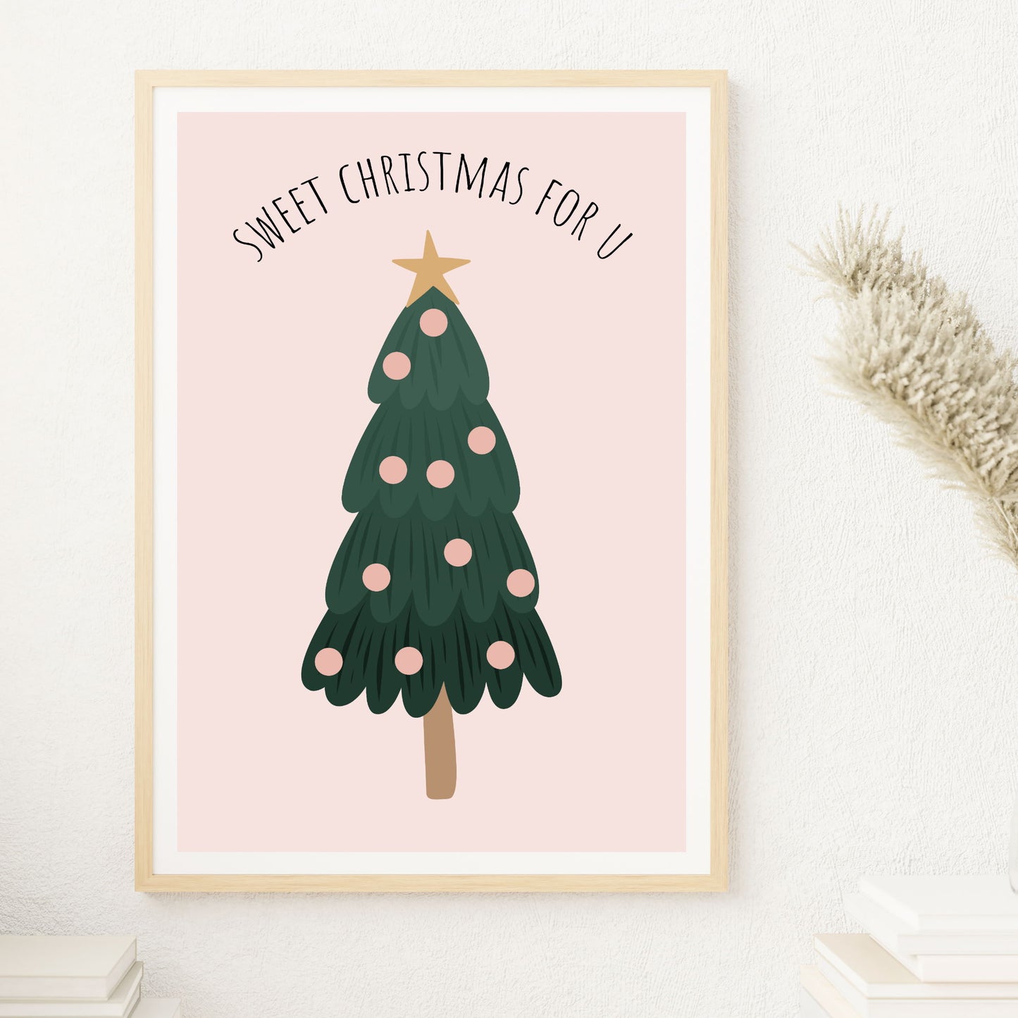 nursery bear merry Christmas wall art print unframed