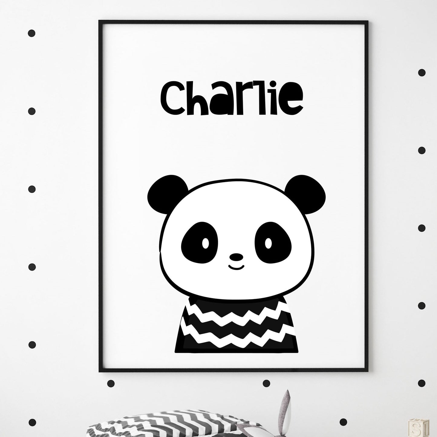 baby animal personalised name nursery print