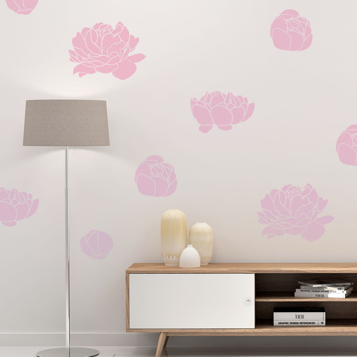 peonies wall decals 