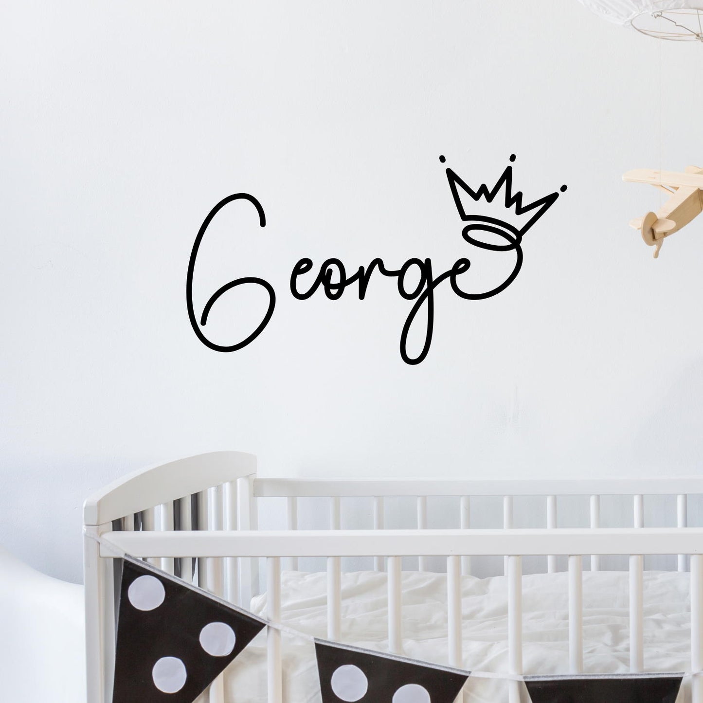 name with crown wall decal