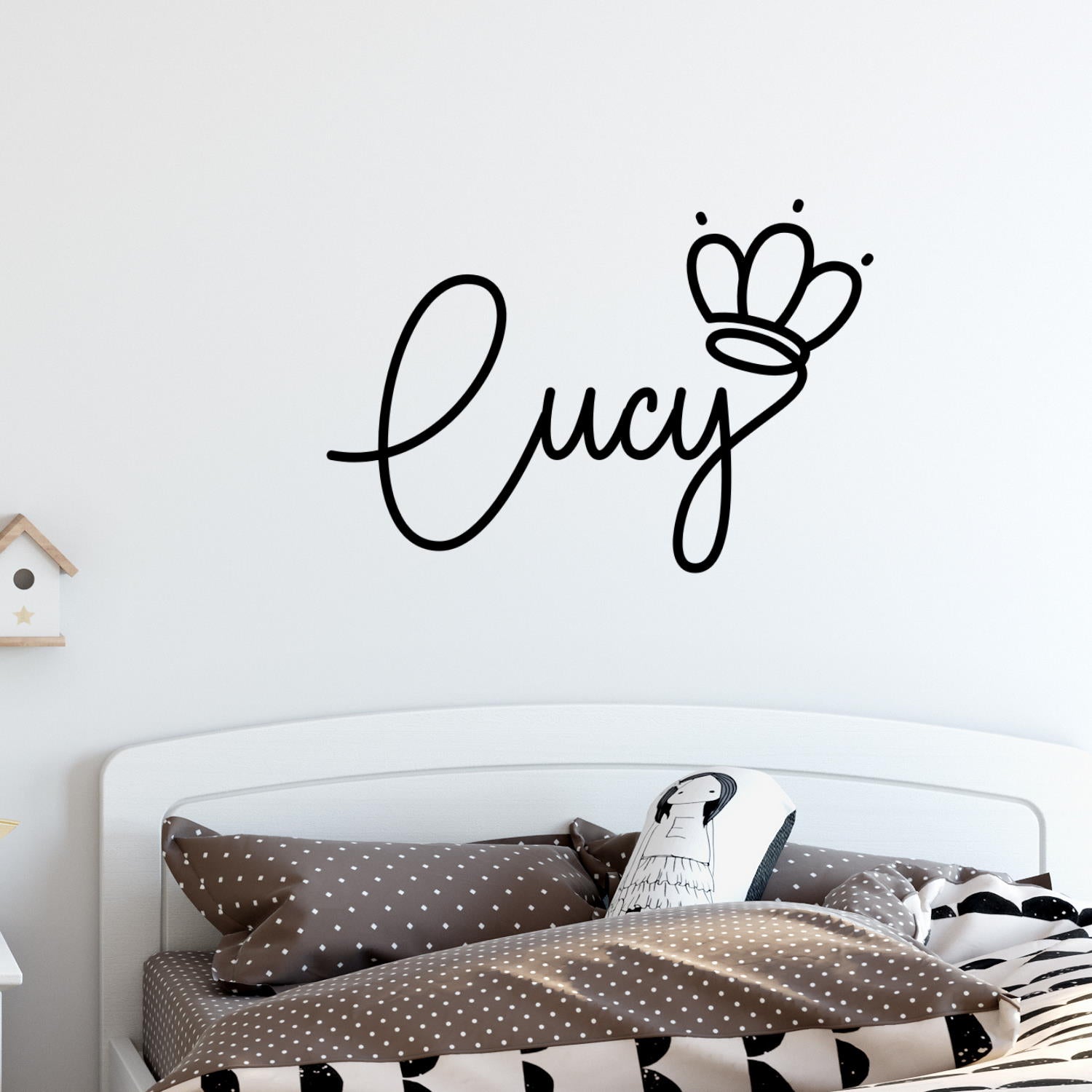 name with princess crown wall decal