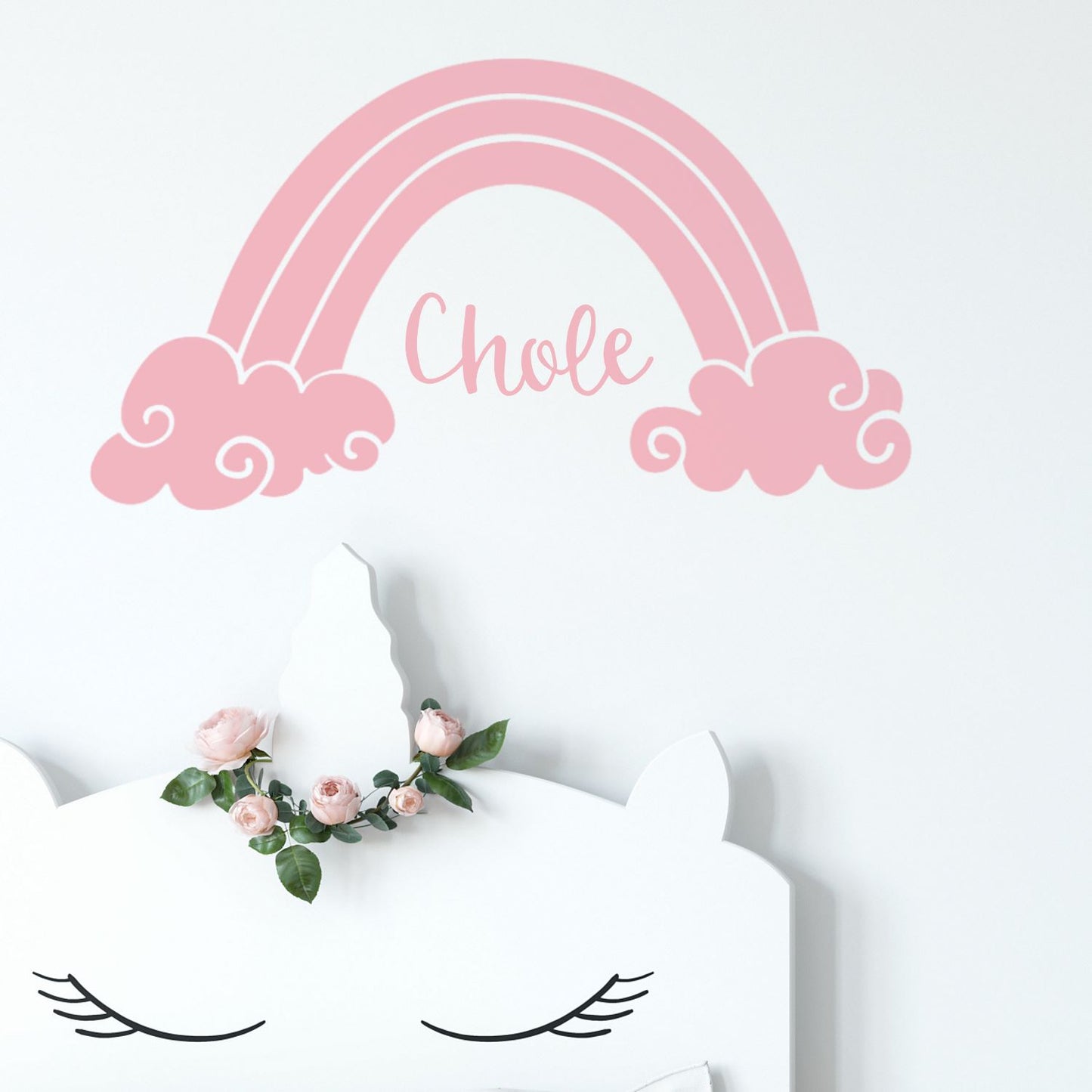 rainbow name wall decal