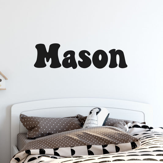 personalised fun retro font name decal