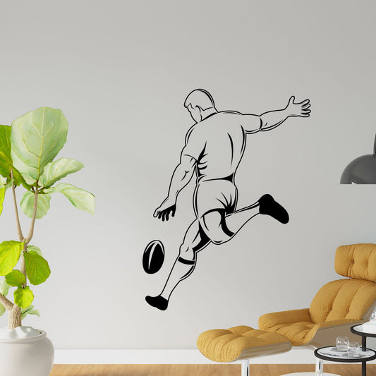 rugby player wall decal