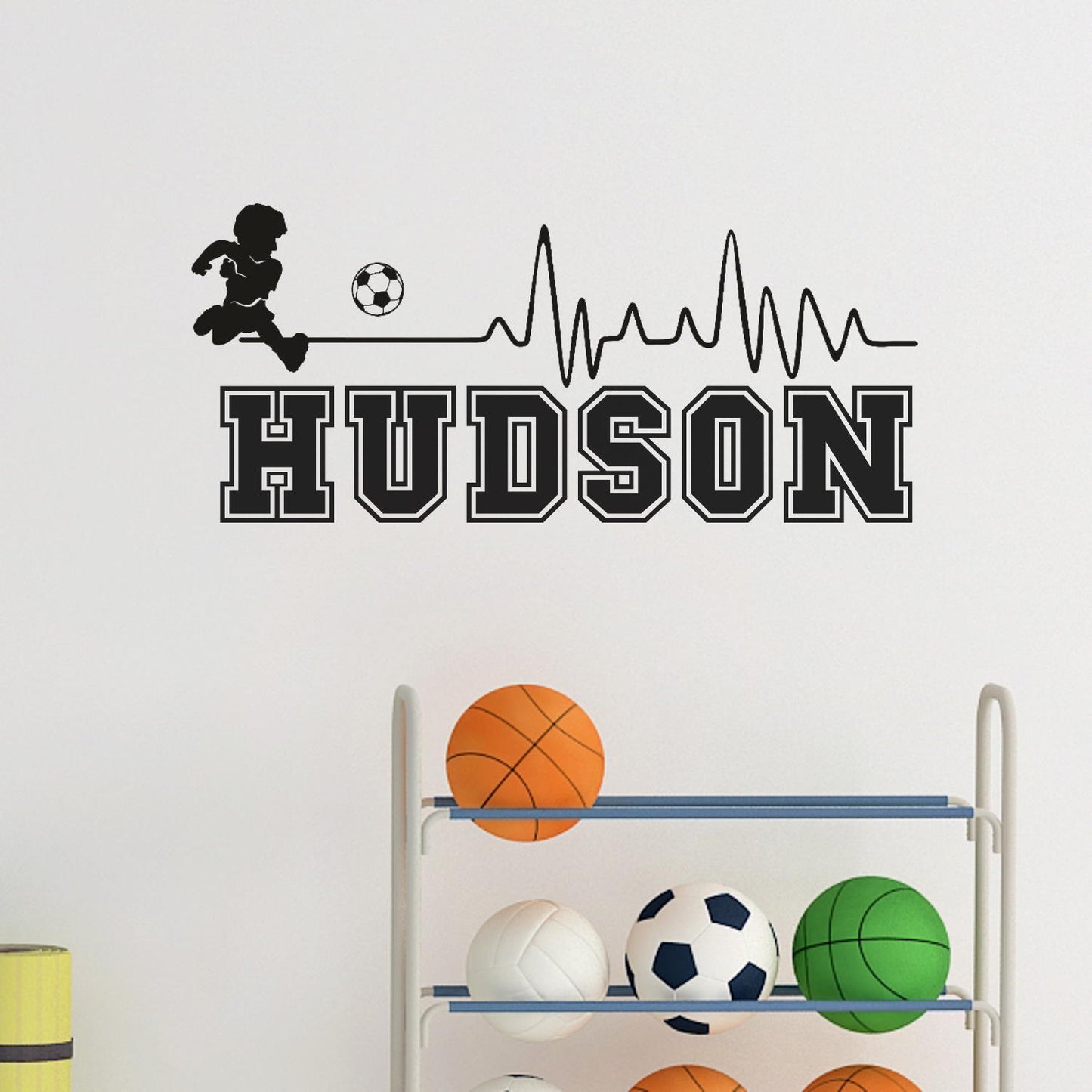 soccer boy name decal