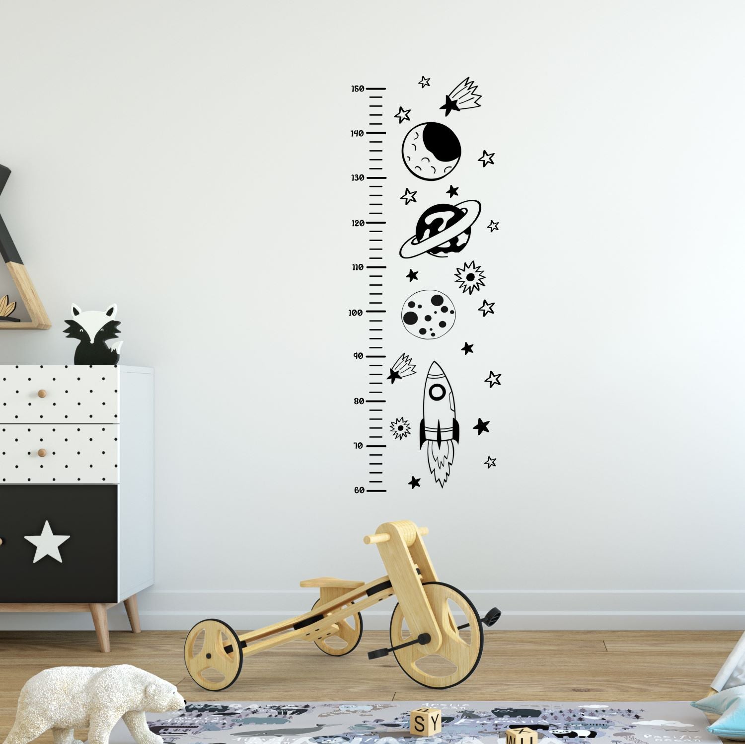 space growth chart decal