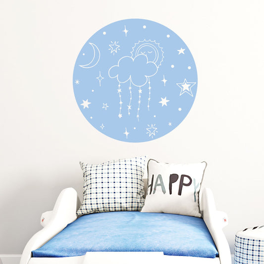 cloud stars wall decal