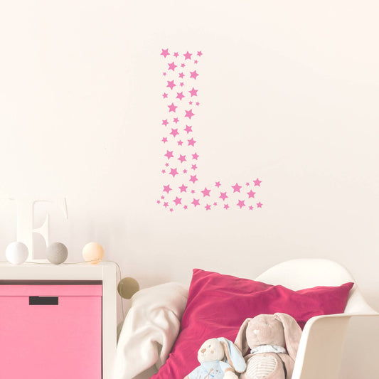 star name wall decal pink