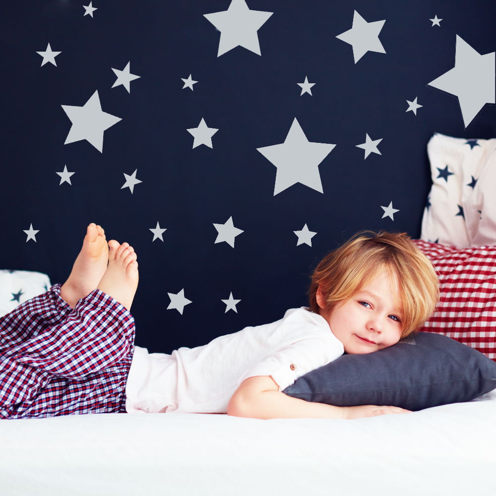 assorted size star wall decals