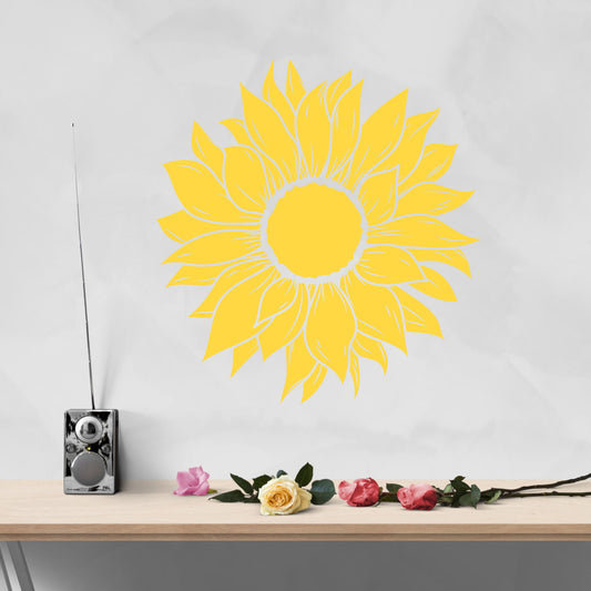 large sunflower wall decal