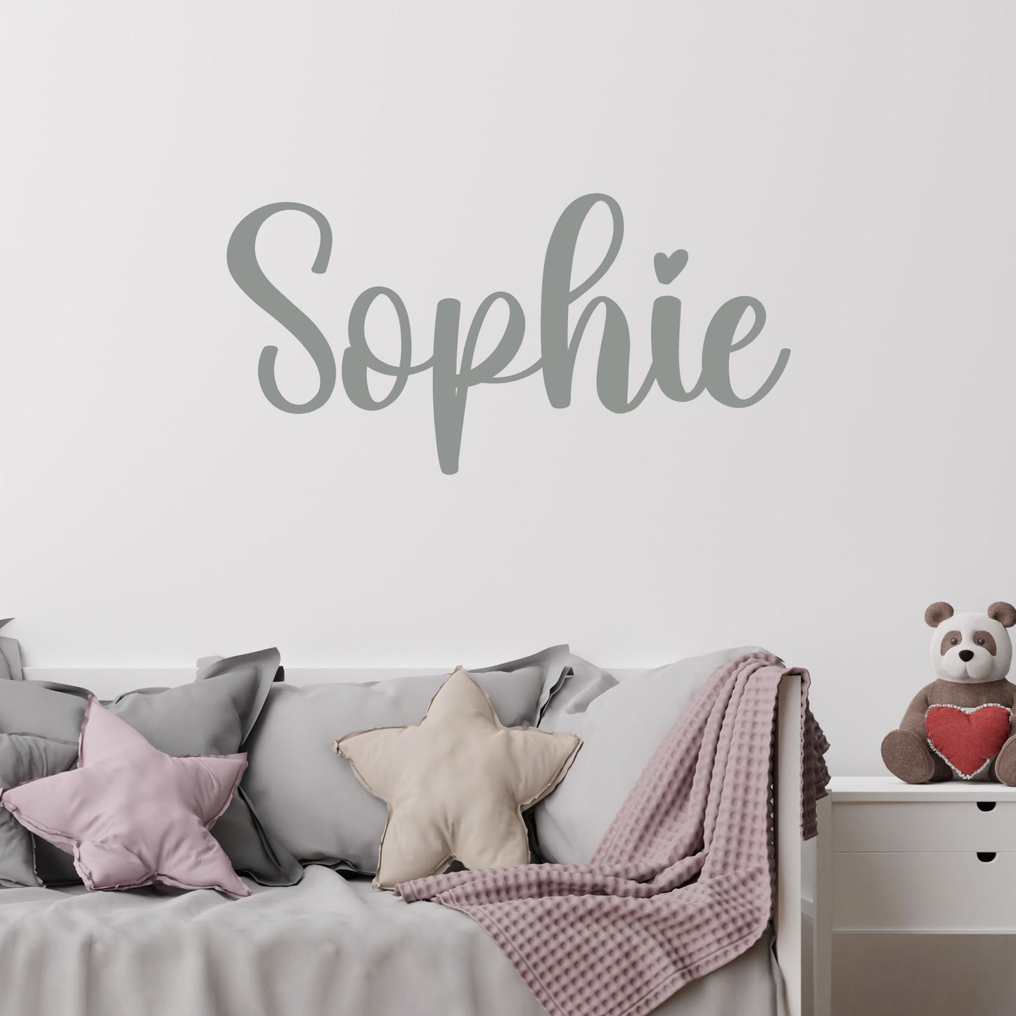 personalized name thick handwriting font wall decal