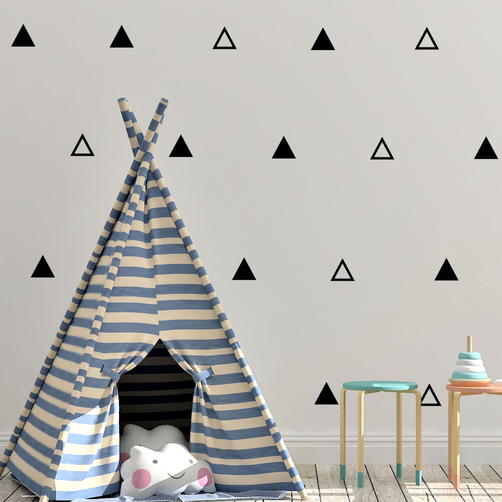 solid and outline triangle wall decals