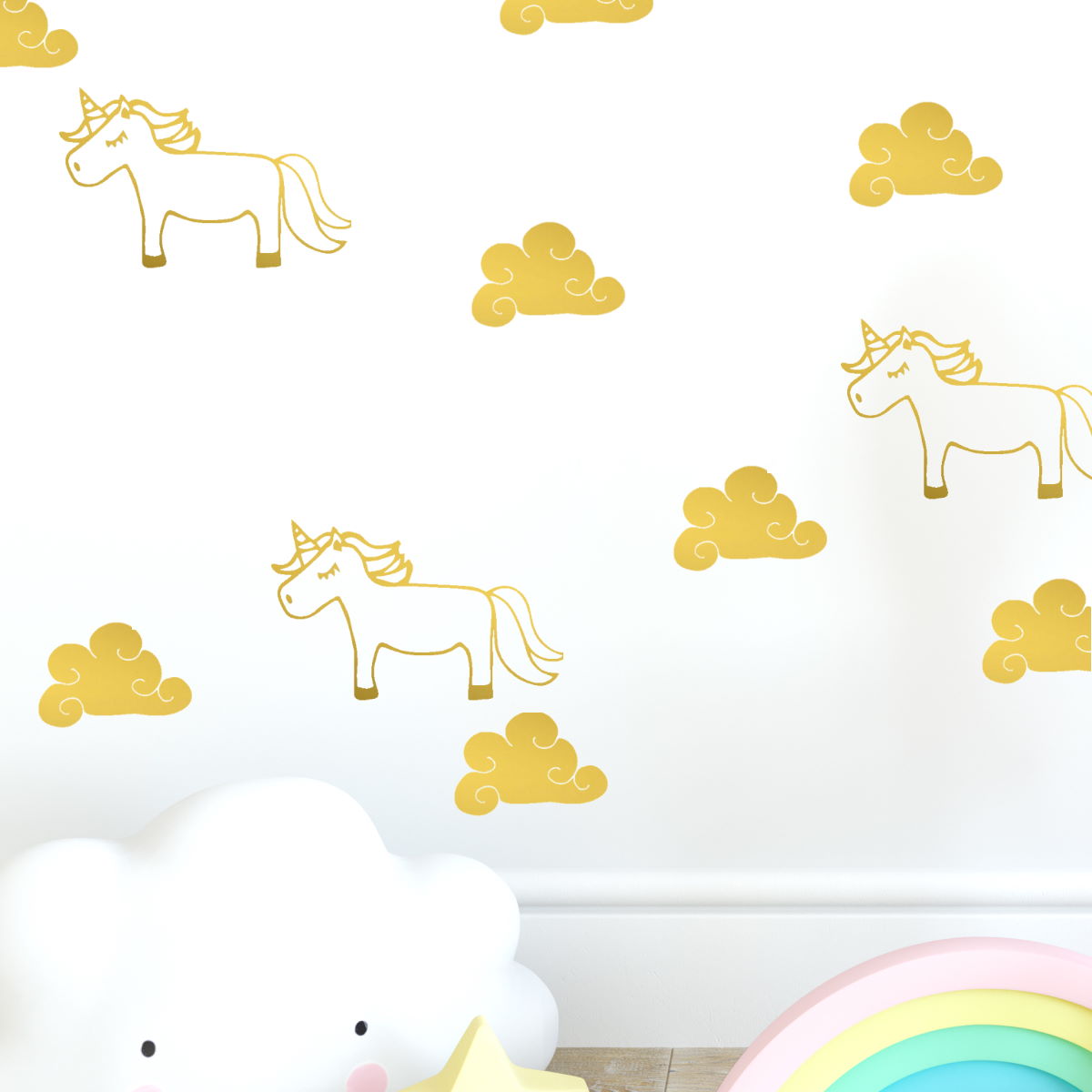 unicorn and cloud wall decals 