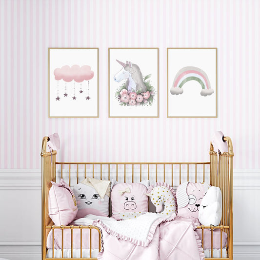 unicorn nursery prints set of 3