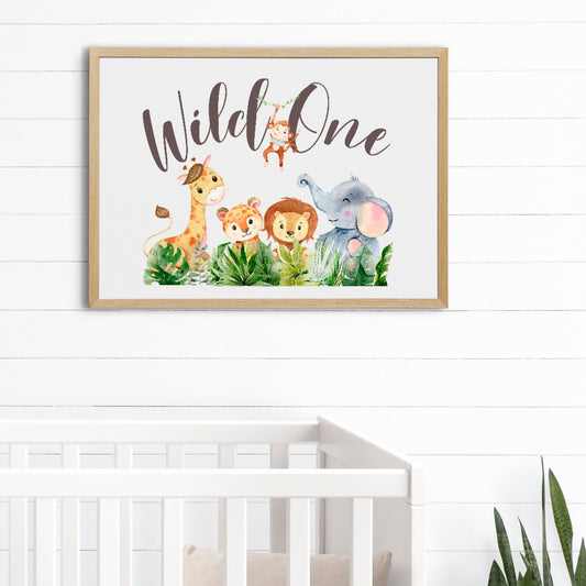 wild one safari nurser print